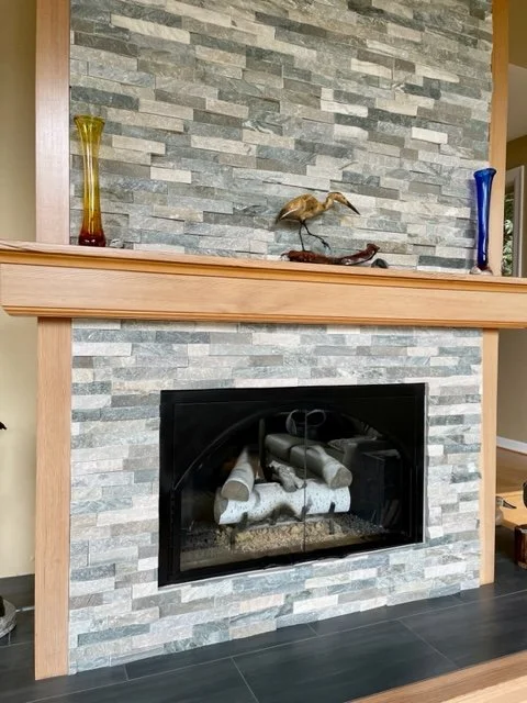 Fireplace remodel detail